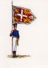 Alfiere con Bandiera d'Ordinanza della Legione Reale Leggera Corpo di Finanzieri italiani (1817)